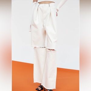 Source Unknown Wide Leg Ripped Jeans